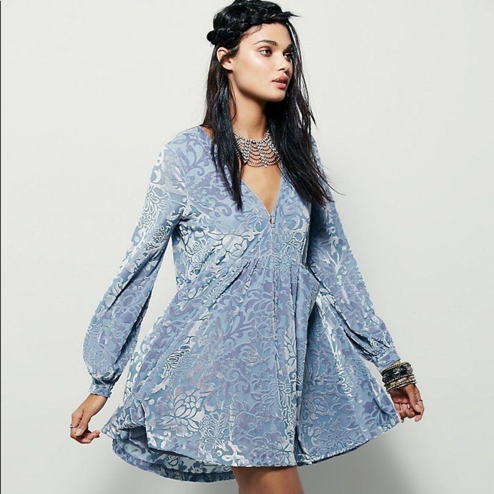 Free people all night long velvet mini dress